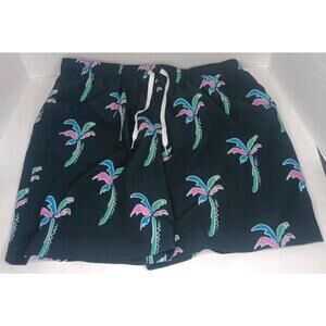 Chubbies Swim Trunks Mens Size XXL The Havana Nights 7" Inseam Black Palm Trees